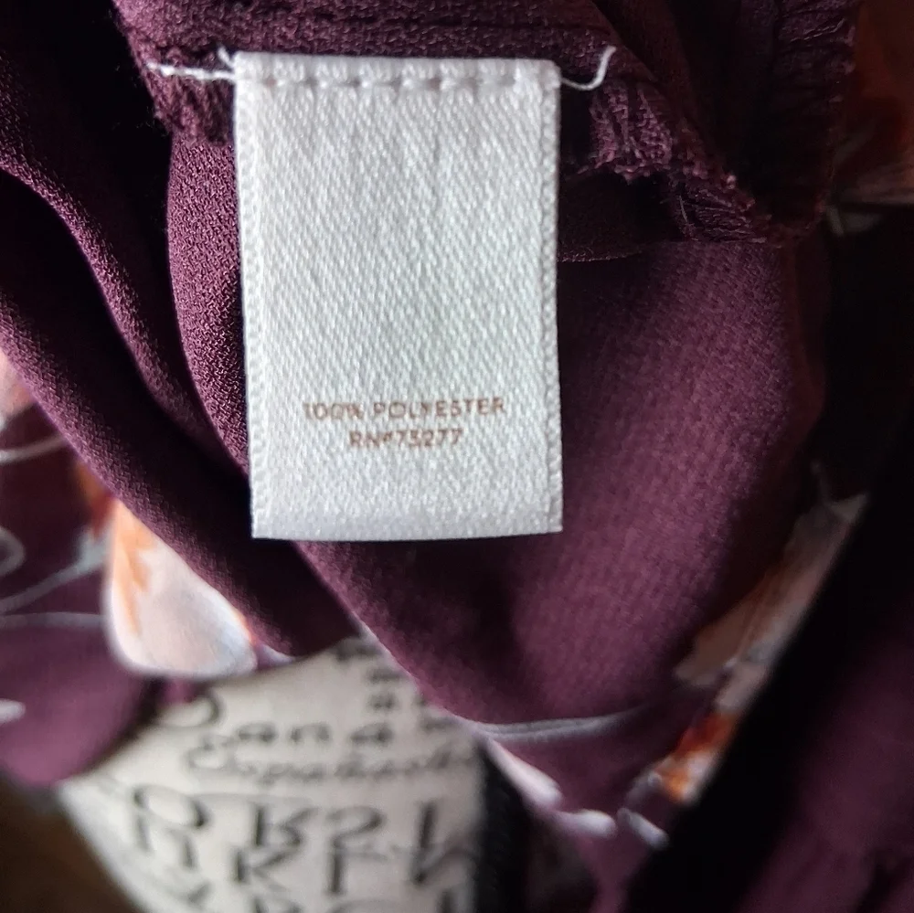 Lauren Conrad Medium Floral Top Long Sleeve Purple - Picture 7 of 7